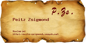 Peitz Zsigmond névjegykártya